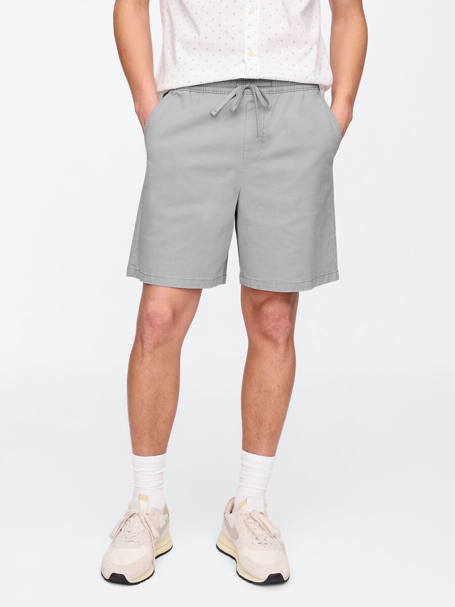 Shorts in cotone elasticizzato con coulisse_1