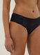 Slip da bagno in tessuto elasticizzato nero con pieghe laterali_3