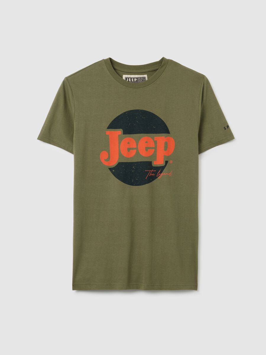 Men's green pure cotton T-shirt regular fit with print_0
