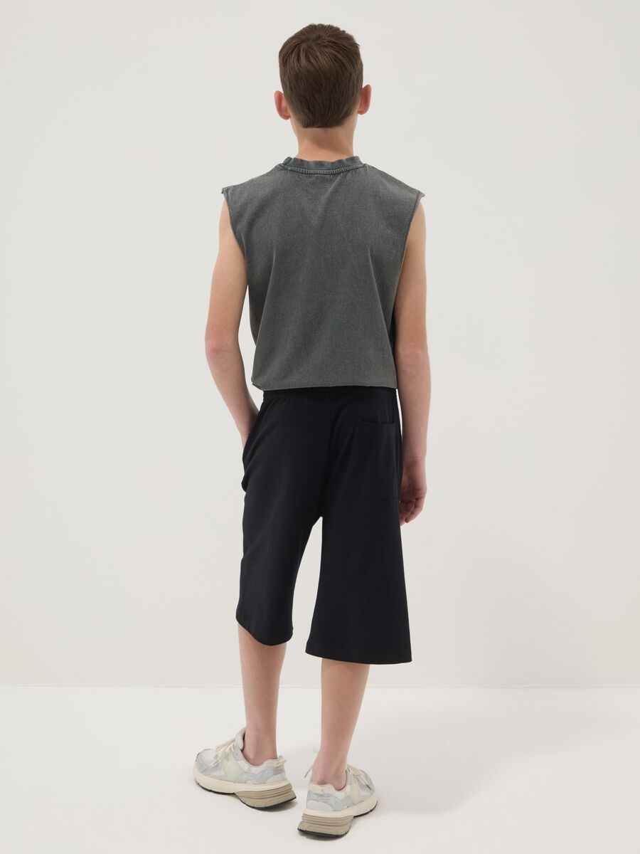 Boys&rsquo; black pure cotton shorts, comfort fit_1