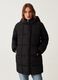 Long quilted down jacket with hood_1