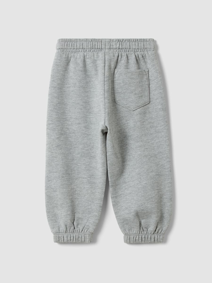 Pantaloni jogger grigio melange in puro cotone organico_1
