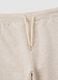Set of child's t-shirt and trousers in pure white and beige cotton_2