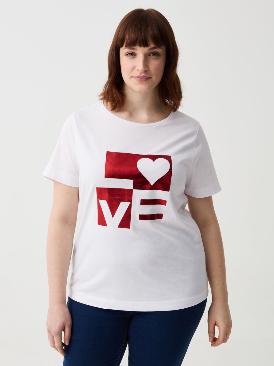 T-shirt con stampa in foil Curvy_0