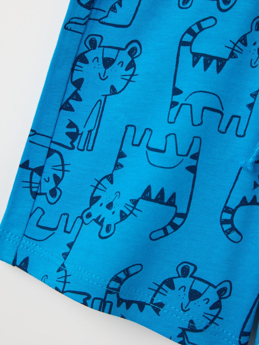 Jersey Bermuda shorts with drawstring and print_3