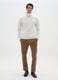 Brown pure cotton regular fit trousers_0