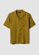 Yellow pure lyocell regular-fit shirt with bowling collar_4
