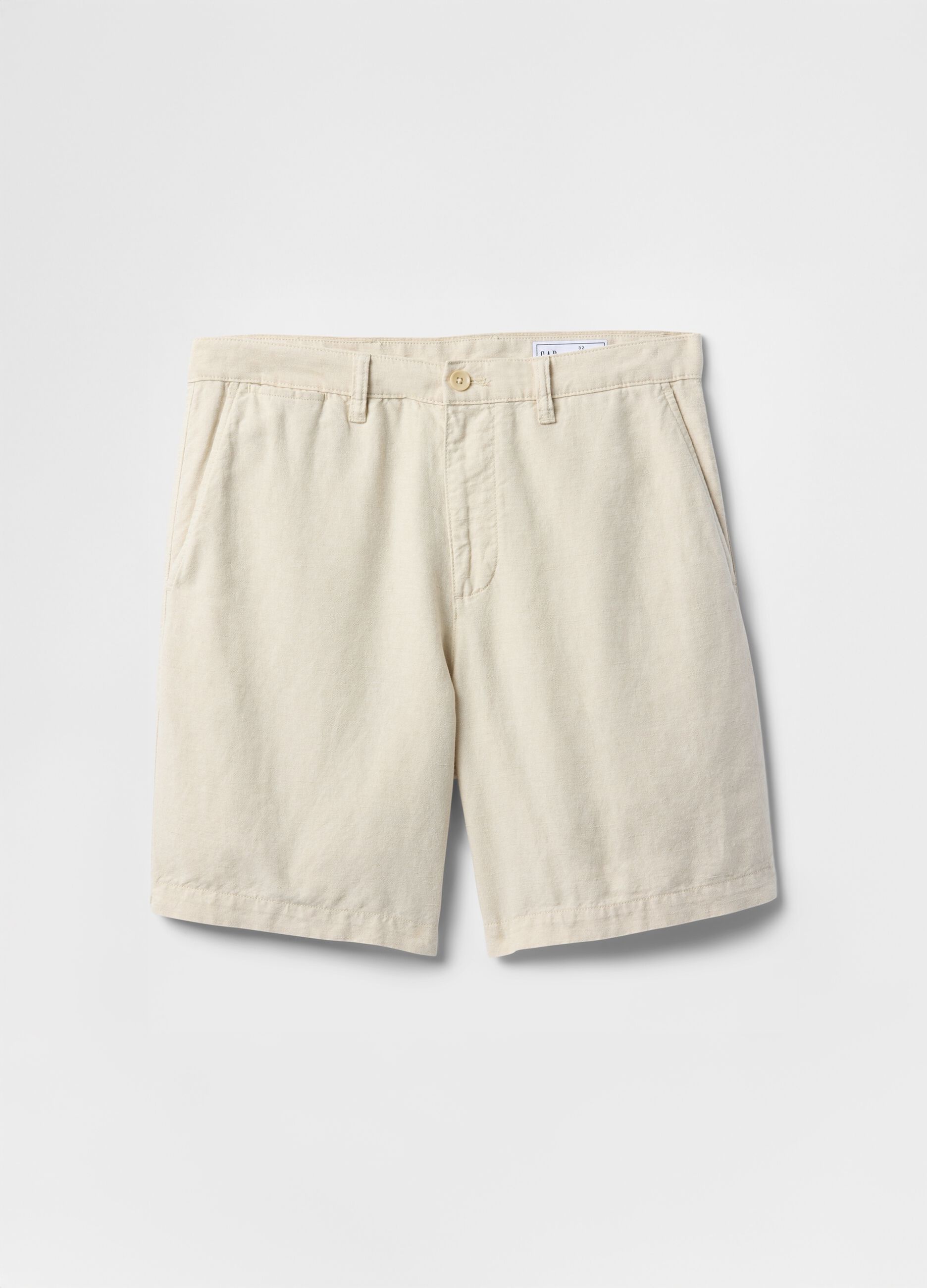 Beige Linen and Cotton Blend Shorts by Gap