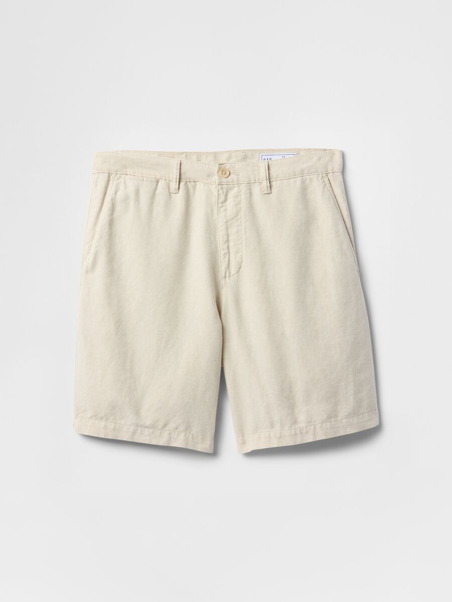 Beige Linen and Cotton Blend Shorts by Gap_5