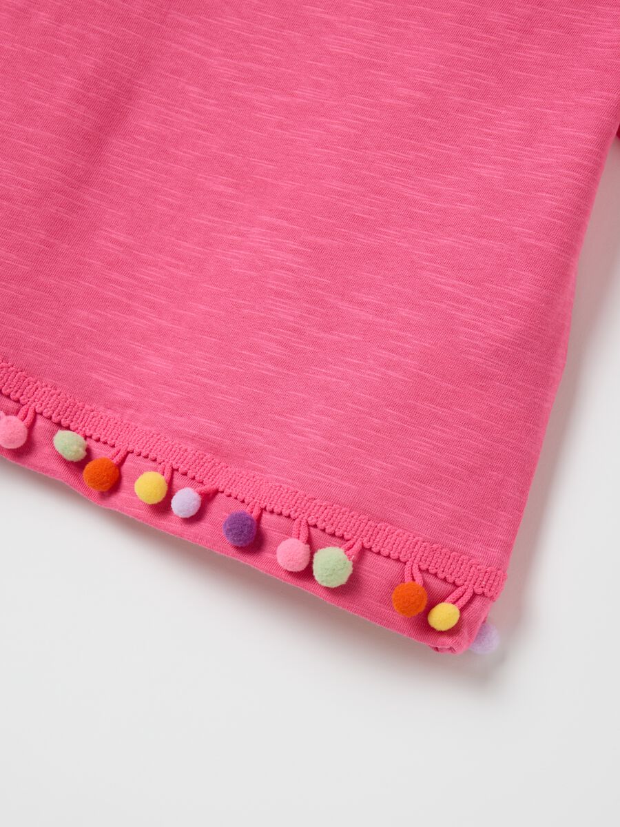 Pink short-sleeved cotton t-shirt for girls_2