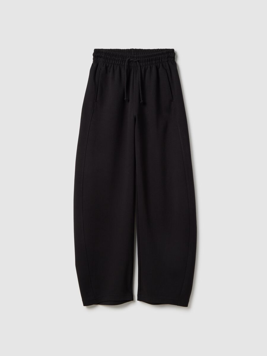 Baggy trousers in stretch cotton black_4