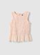 Girls' regular fit pink chiffon tank top with button loop closure_0