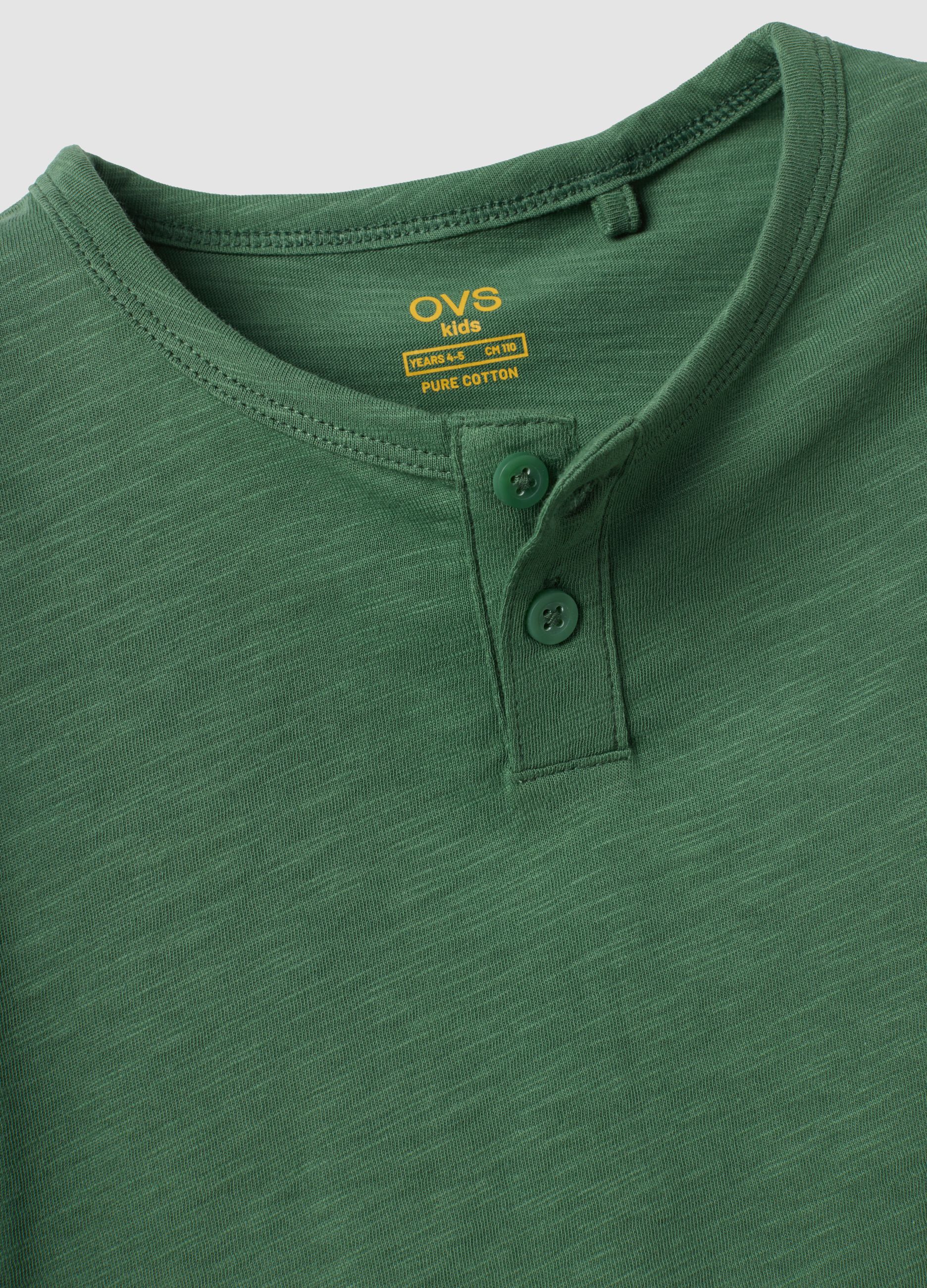 Green pure cotton vest top with buttons