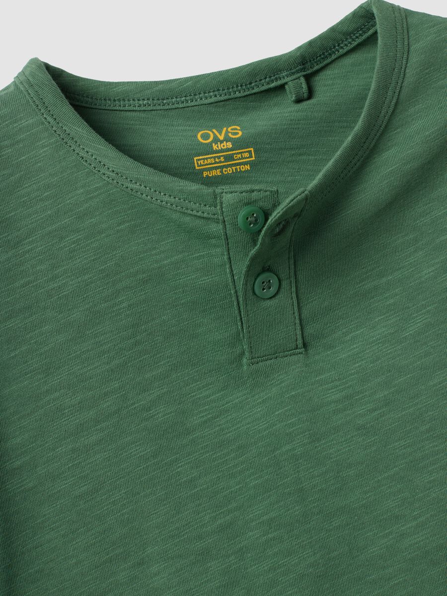 Green pure cotton vest top with buttons_2