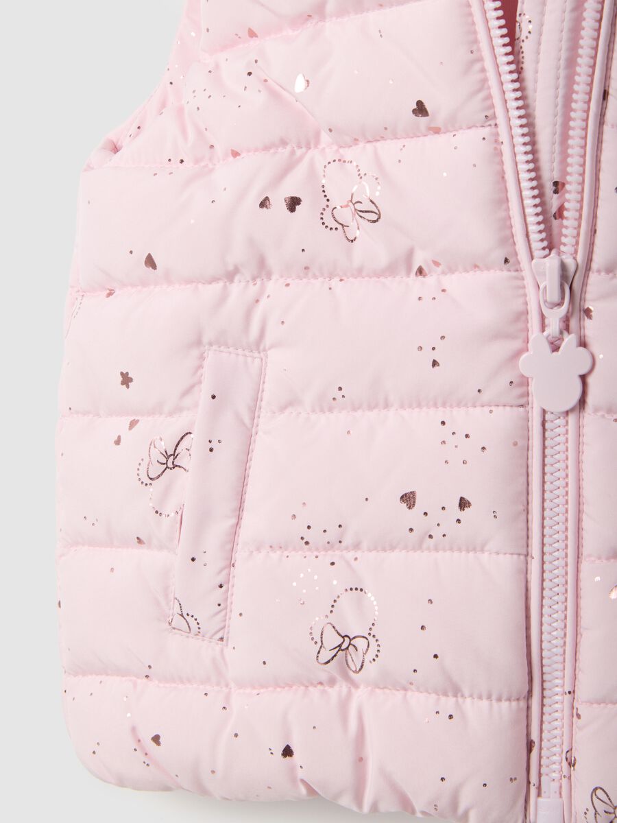 Pink regular fit mix gilet with zip and hood for girls_3