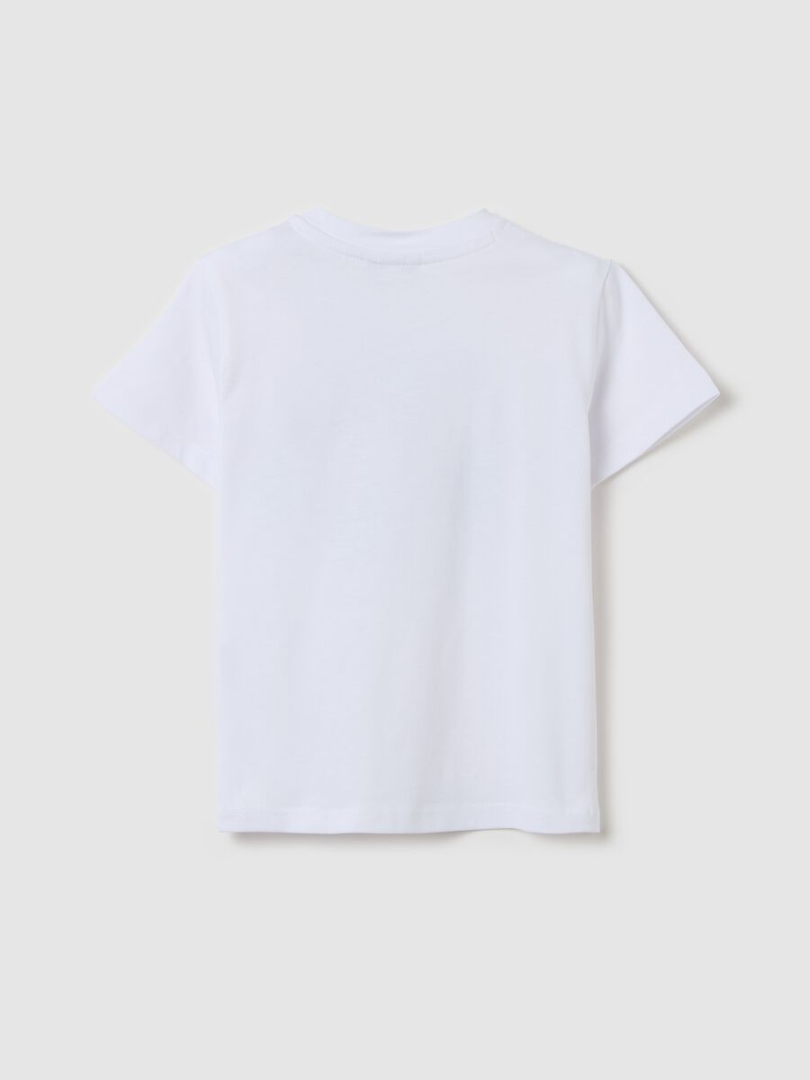 Cotton T-shirt with "My new friend" puppy print_1