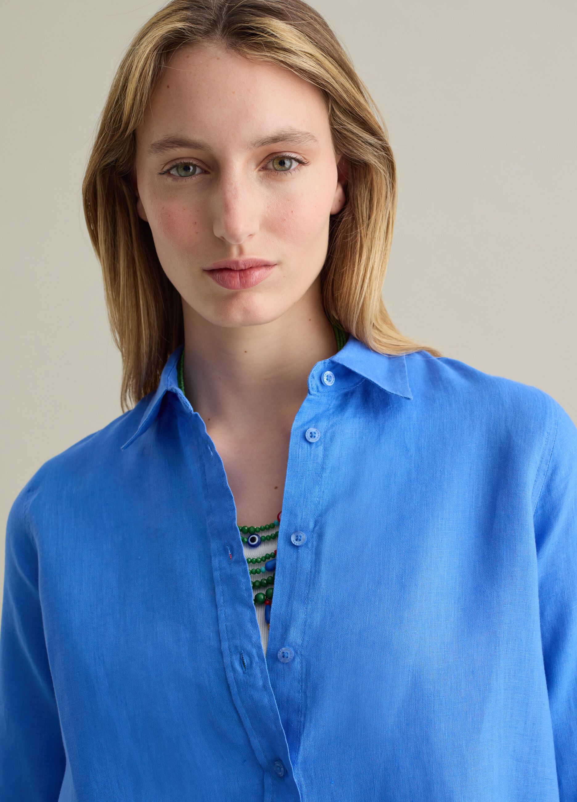 Light blue regular-fit shirt in linen