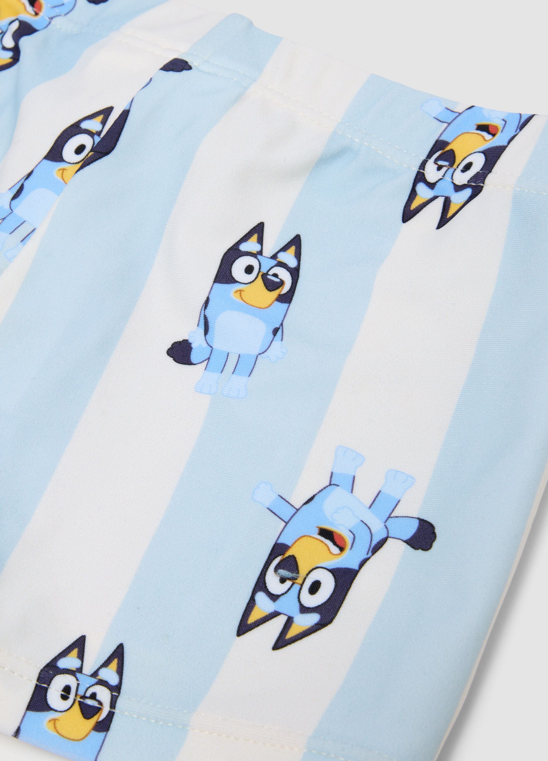 Blue printed swim trunks for boys