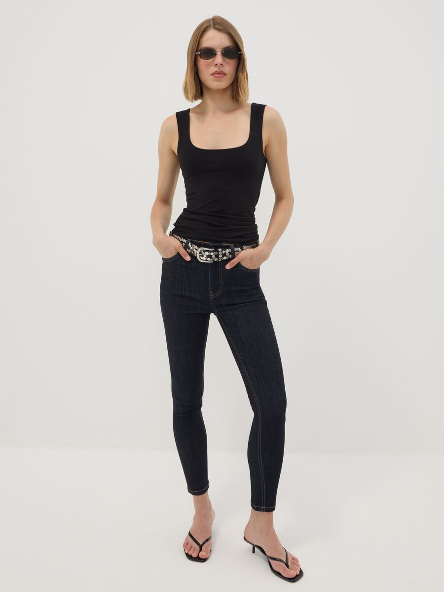 Blue denim skinny-fit jeans in stretch cotton_1