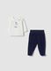 Completo blu e bianco in misto cotone organico_0
