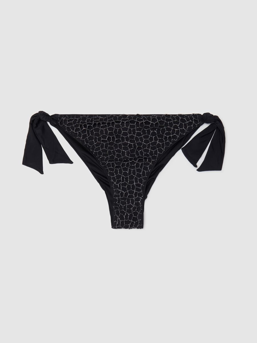 Mixed fabric women’s briefs with details in black metallic fibre_0