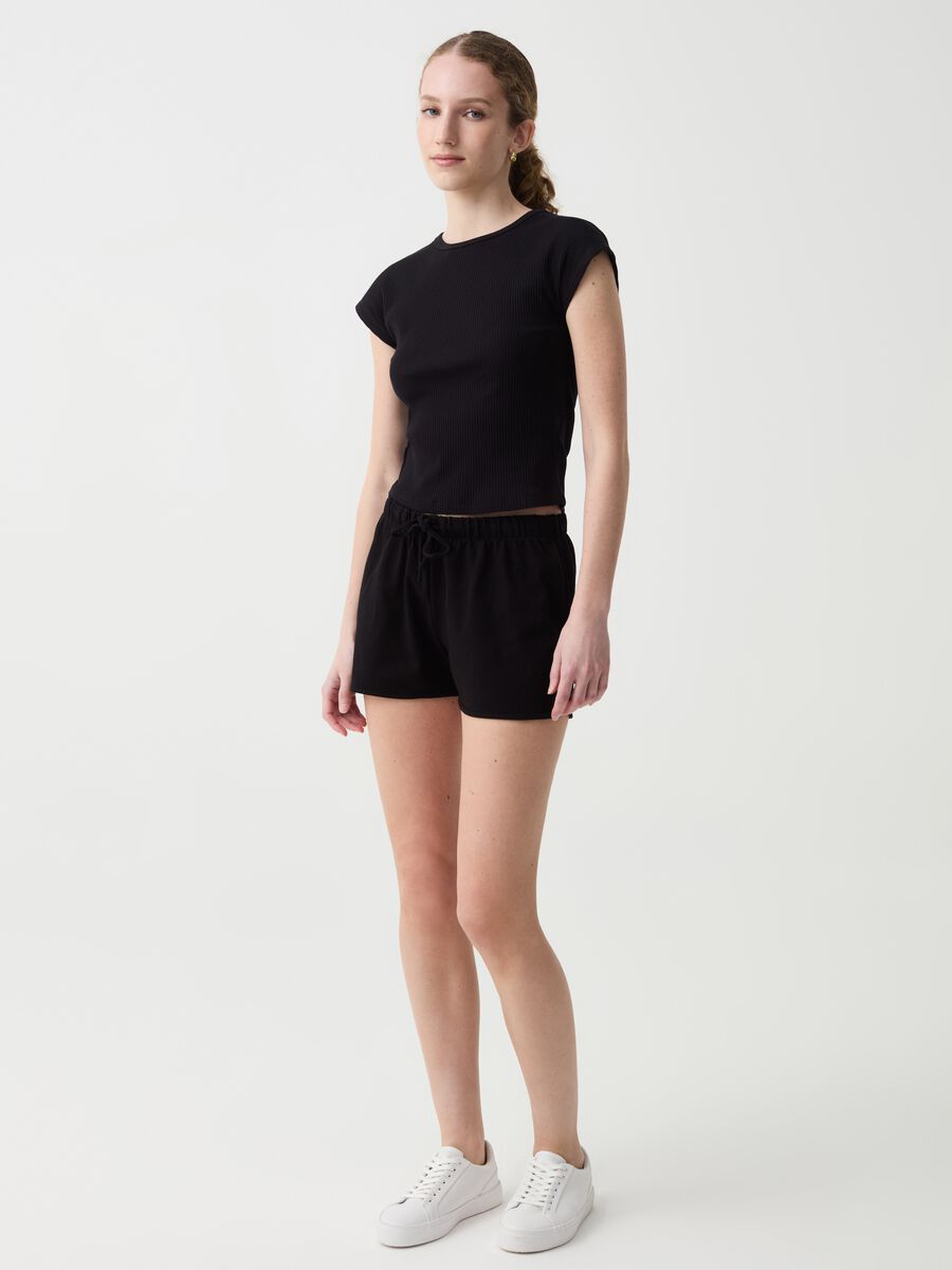 Shorts Essential in cotone con coulisse_0