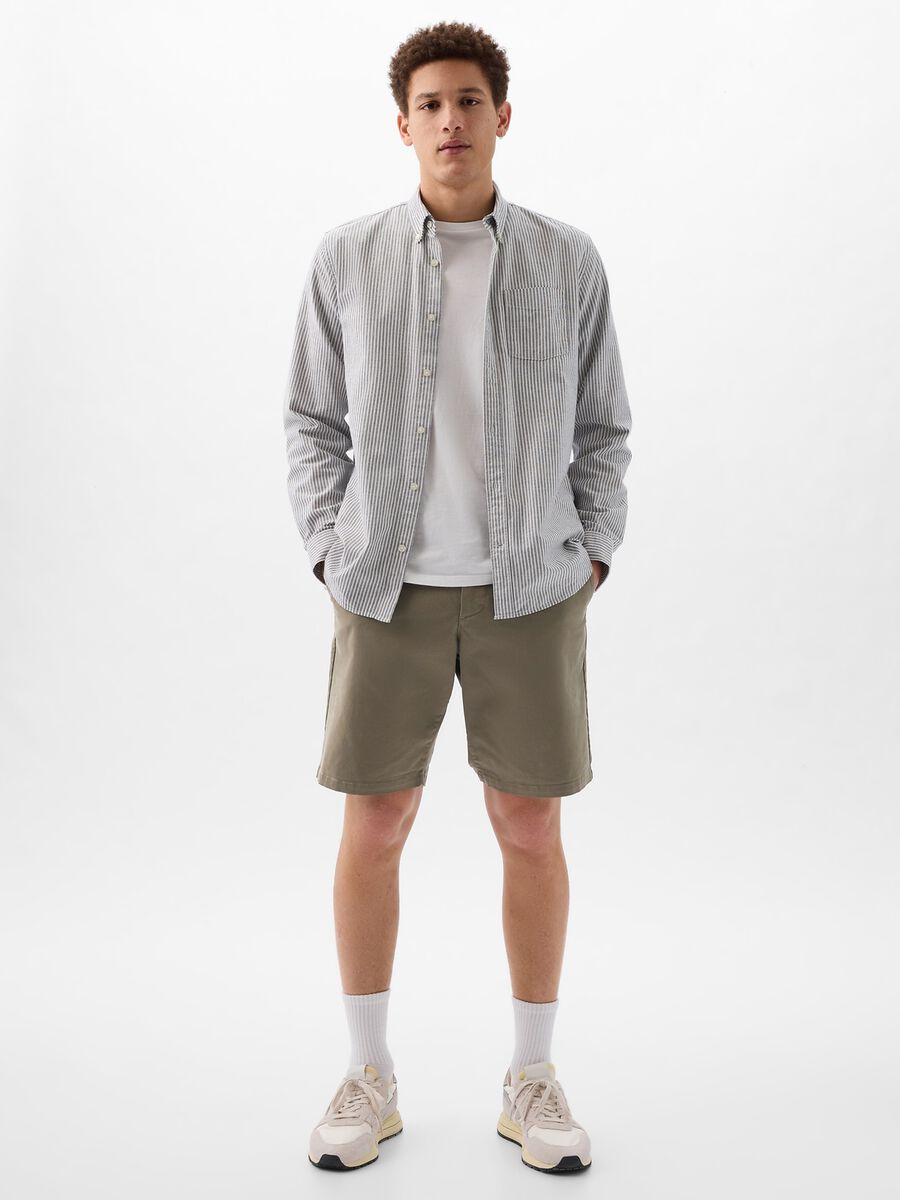 Relaxed-fit Bermuda shorts in stretch cotton_0