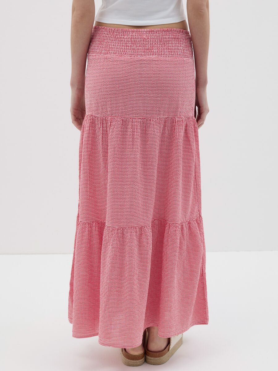 B.Angel long white and red tiered skirt in seersucker_3
