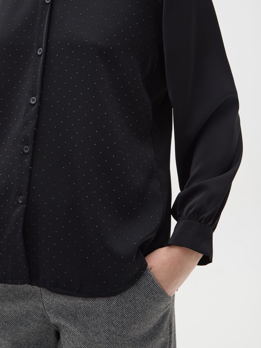 Camicia nera con collo tradizionale regular fit_3