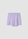 Girls' purple pure cotton shorts, regular fit_1