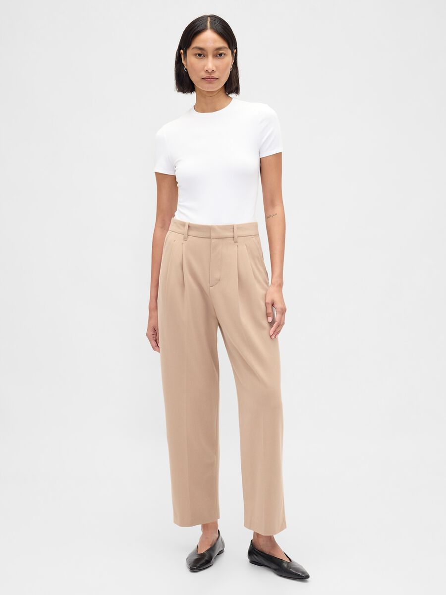 Beige Stretch Trousers_0