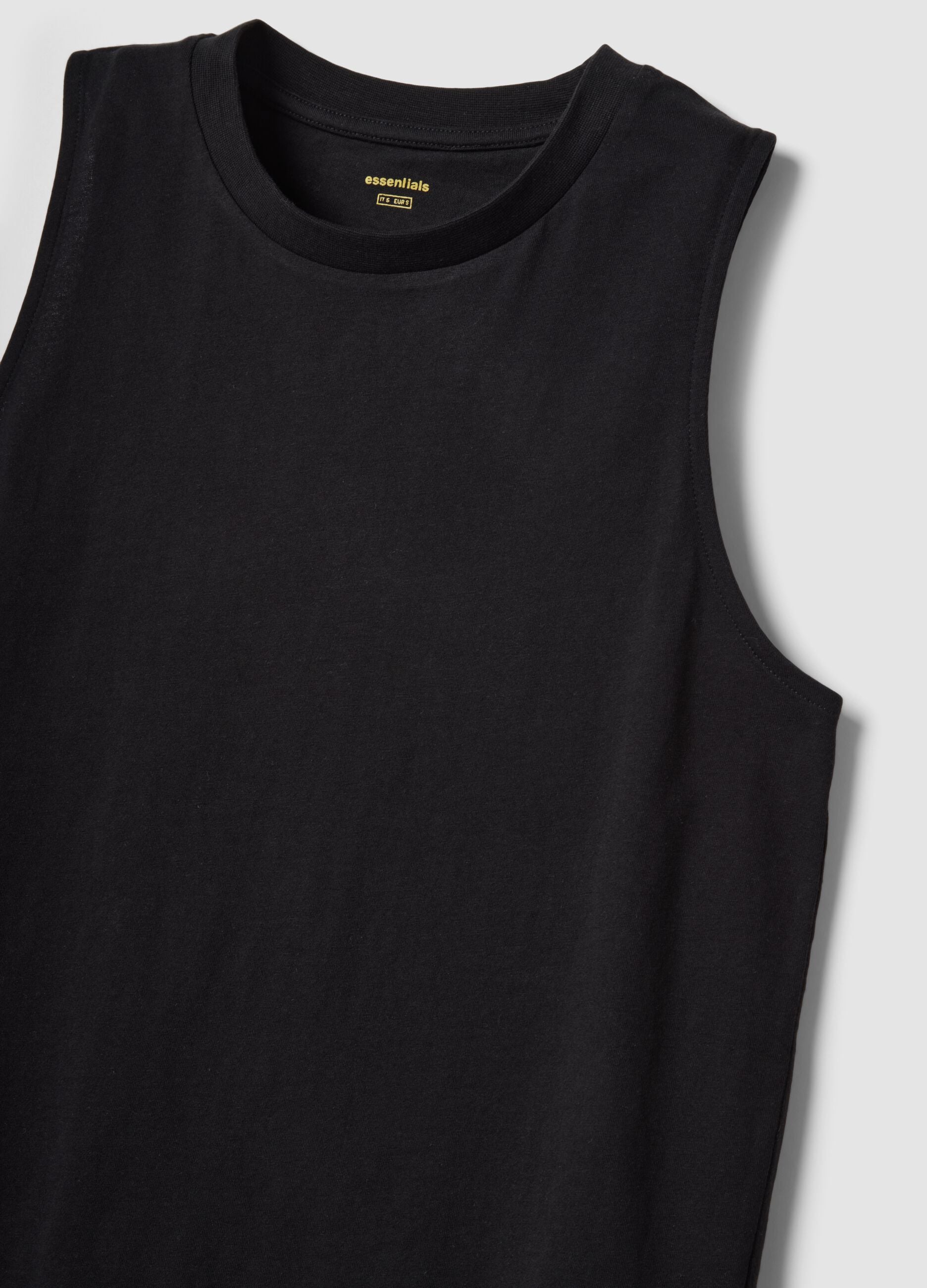 Black pure cotton tank top