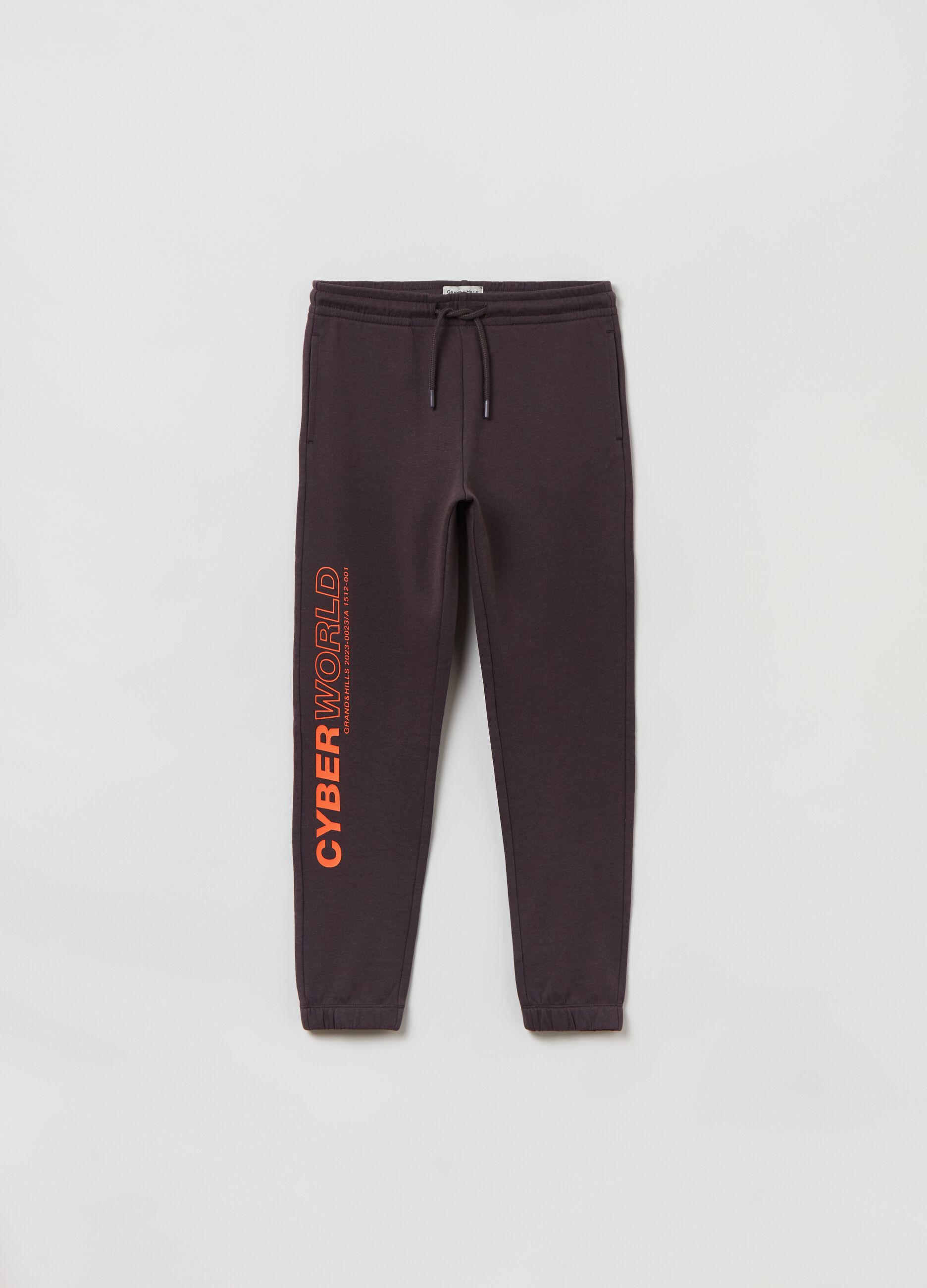 Joggers in felpa con coulisse e stampa _0