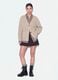 Beige stretch-fabric cardigan with deep V-neck_1