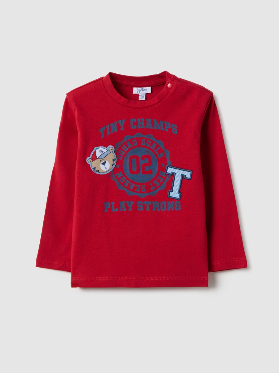 Red pure cotton regular fit t-shirt for boys_0