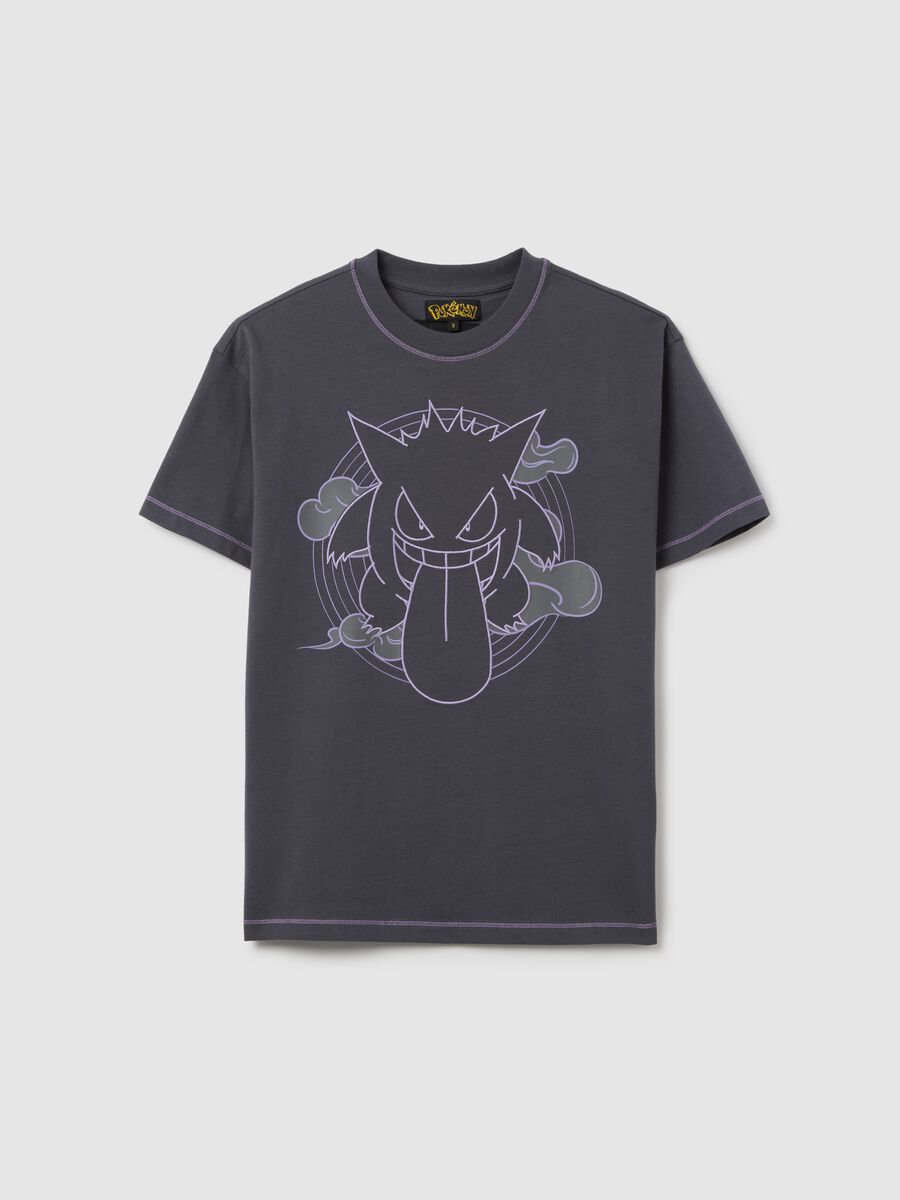 Grey Manga T-shirt with Gengar print_0