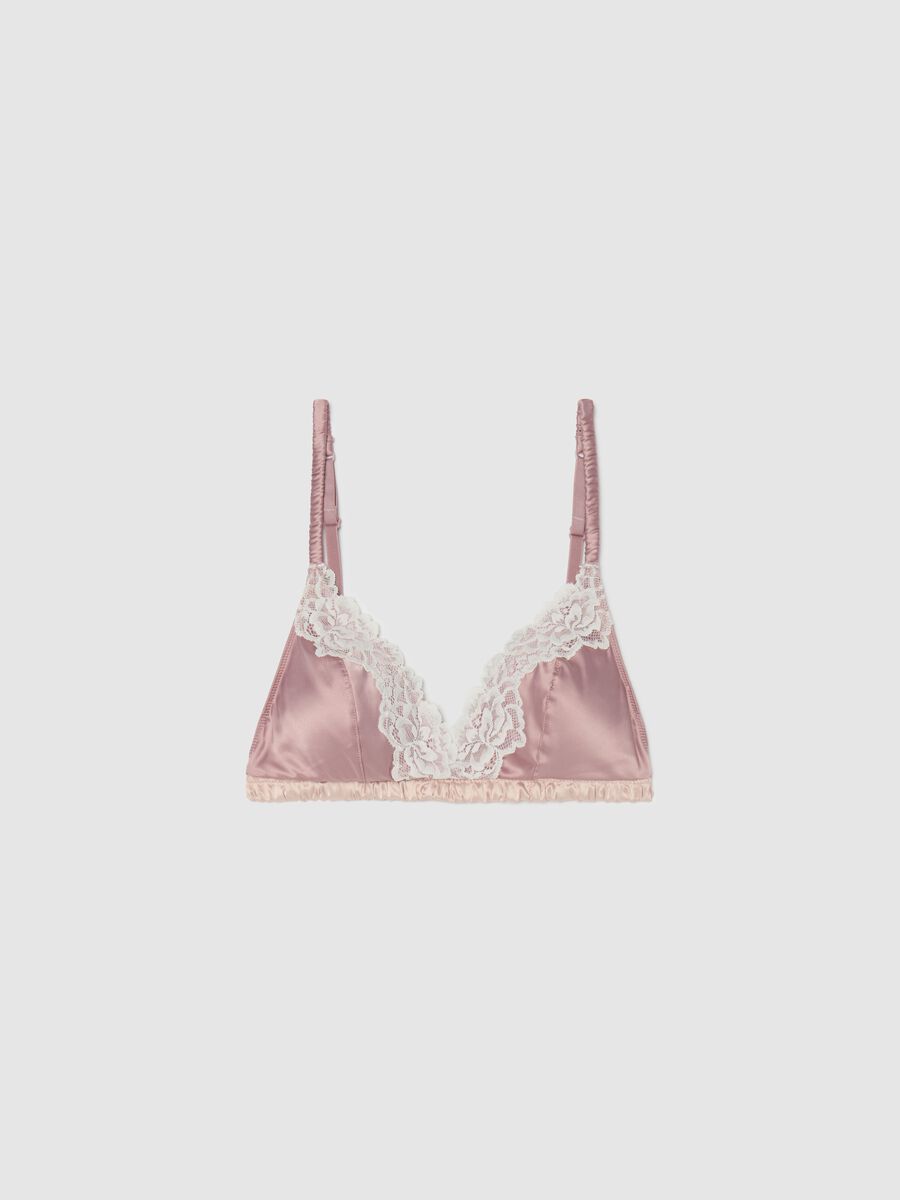 Melissa Triangle bra in satin with lace trim_4