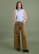 Cardigan bianco in puro cotone a coste con girocollo_2