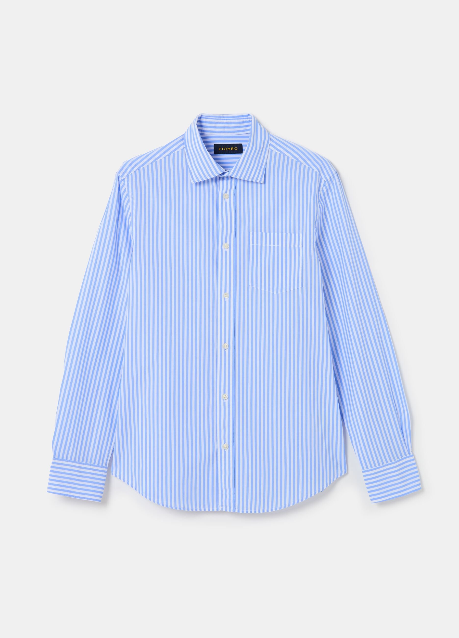 Poplin shirt with striped pattern