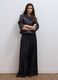 Grey wide-leg formal trousers in stretch viscose with belt_0