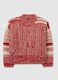 Red regular fit jumper with jacquard pattern_0