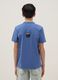 Boys' Regular Fit Blue Cotton T-Shirt with Print_1