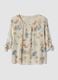 Blusa beige a fiori con maniche lunghe regular fit_0