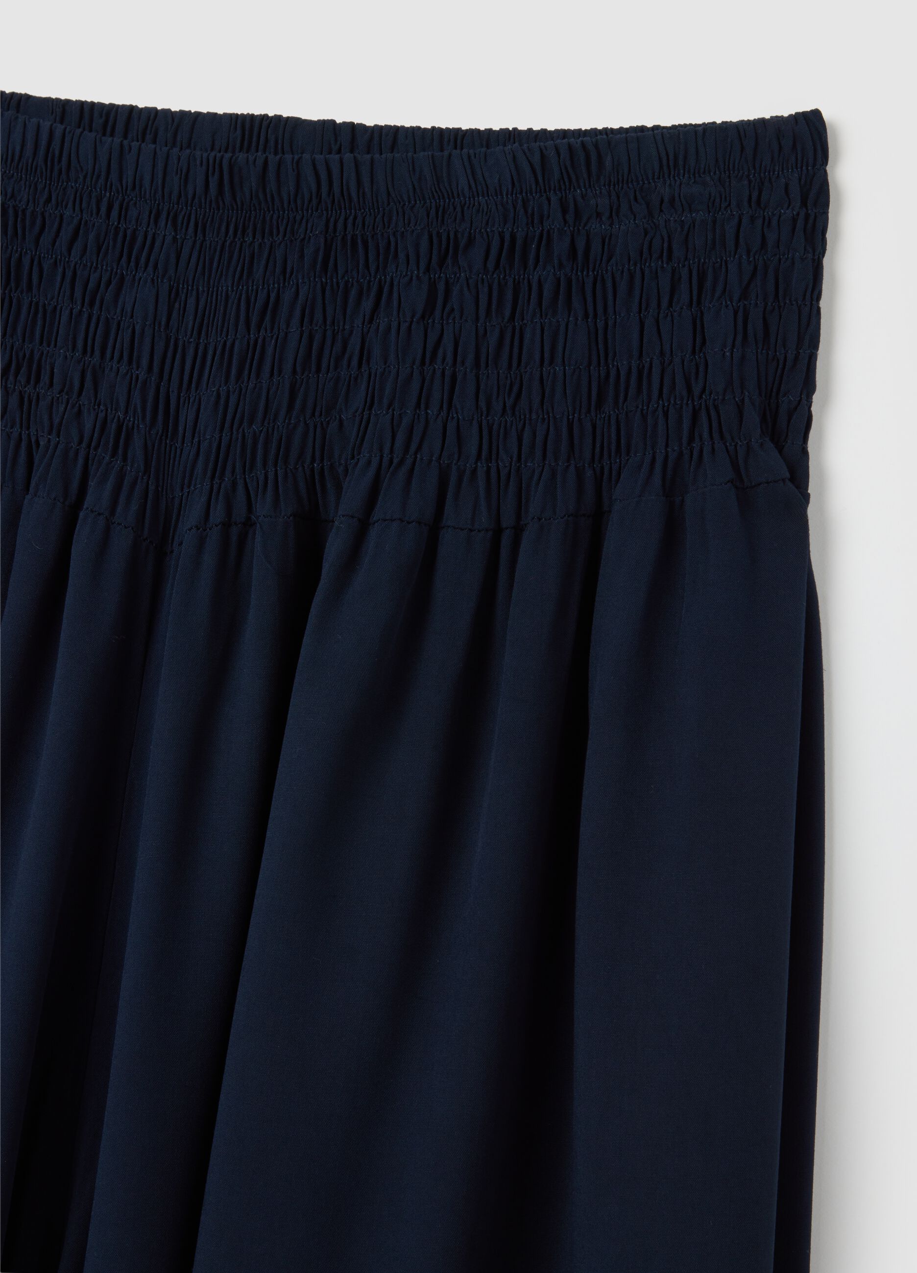 Women's trousers in pure blue viscose regular fit