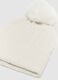 White knitted beanie hat with pompom_1