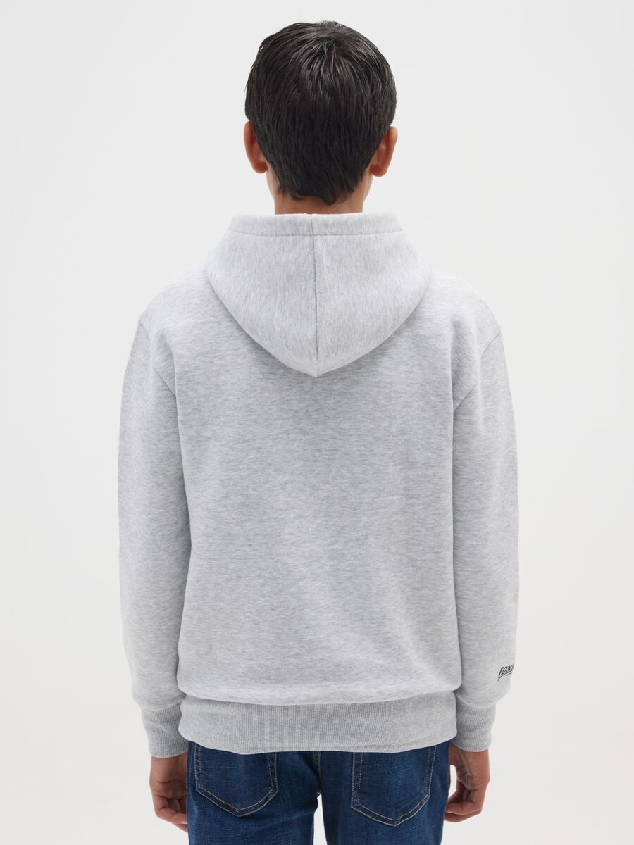 Grey regular fit children's cotton blend hoodie_1