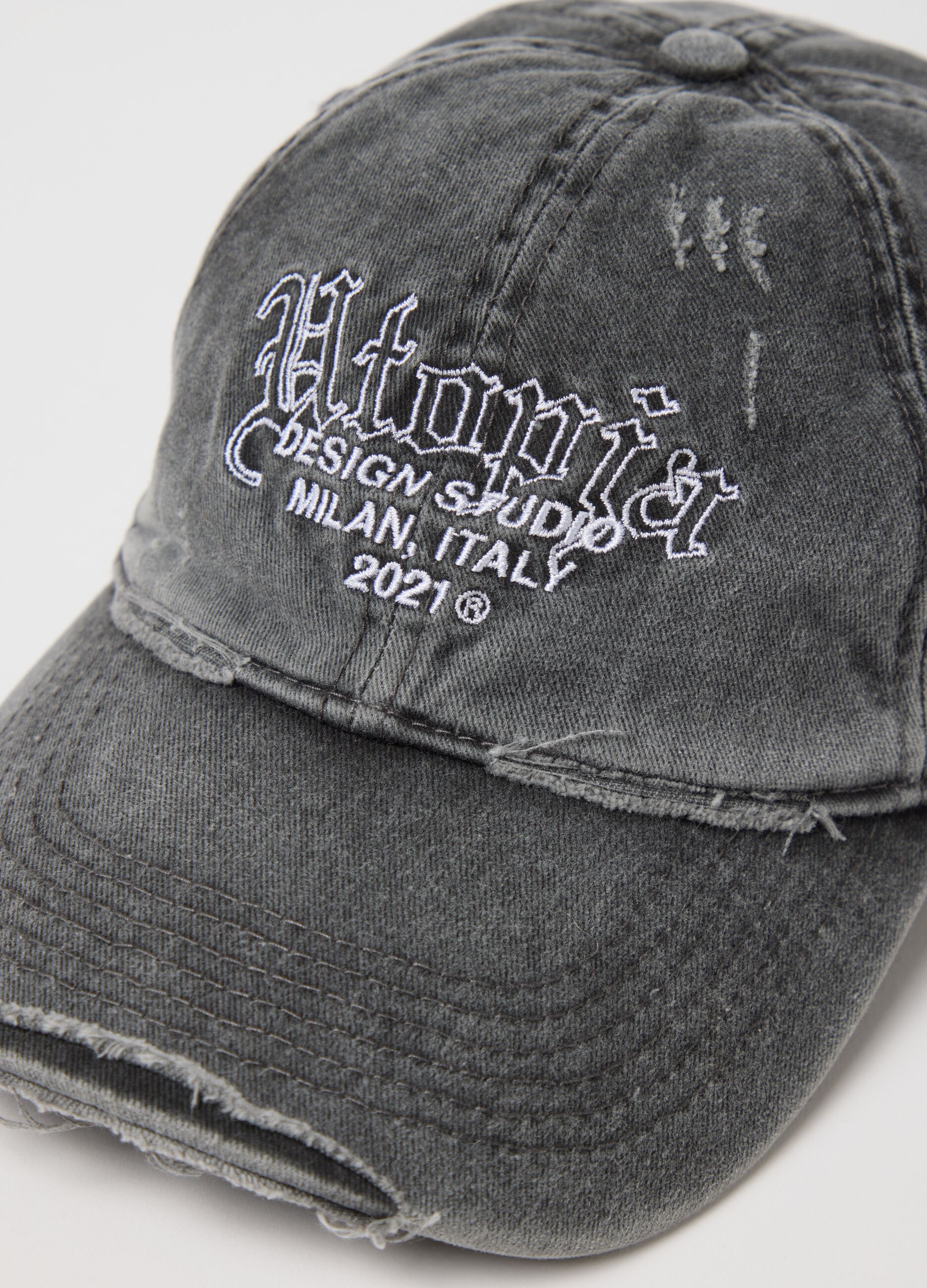 Distressed Washed Vintage Grey Cap