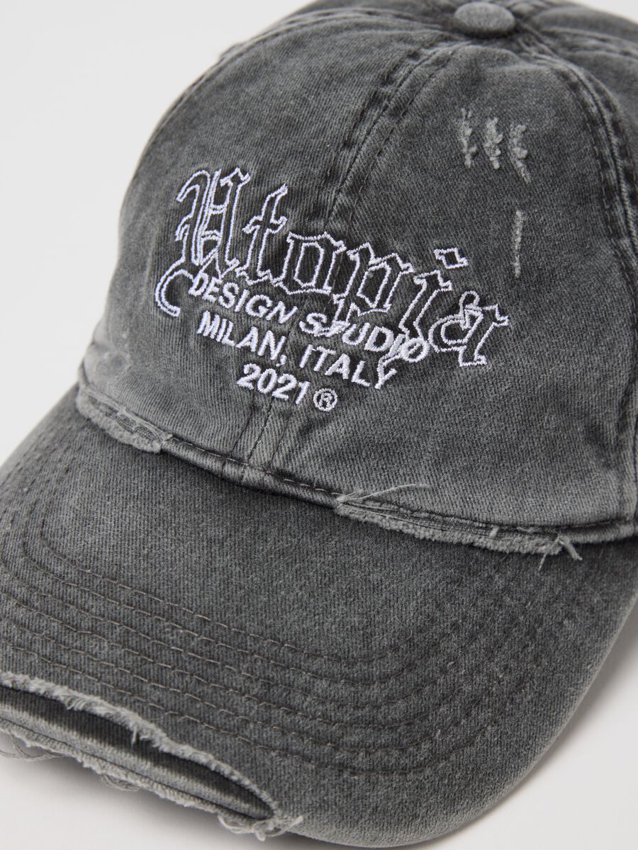 Distressed Washed Vintage Grey Cap_1