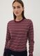 T-shirt multicolor in puro cotone a righe con girocollo regular fit_0
