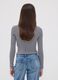 T-shirt nera a righe in cotone organico elasticizzato girocollo_2